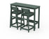 POLYWOOD Modern Studio Urban Lowback Bar Chair 3-Piece Balcony Set in Green