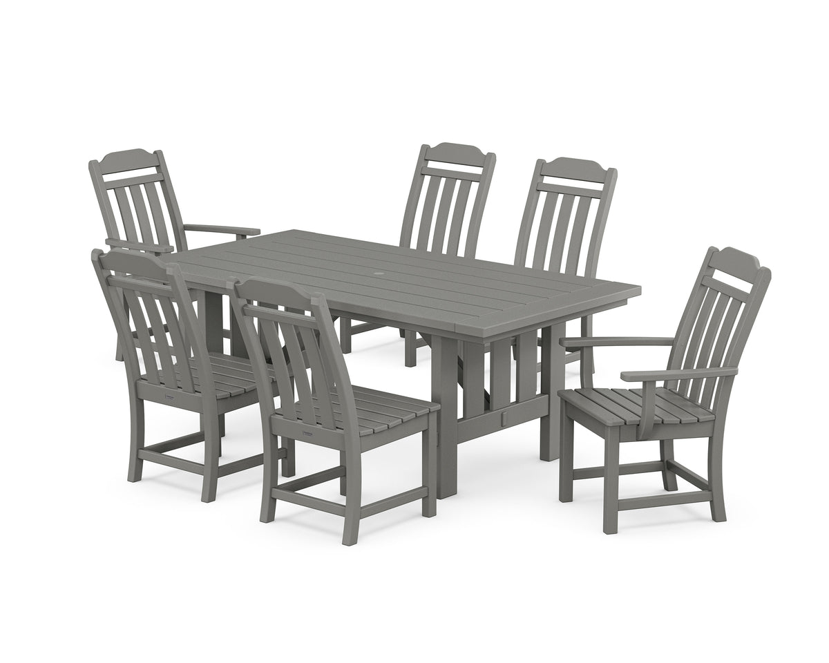 POLYWOOD Cottage 7-Piece Dining Set with Mission Table in Slate Grey