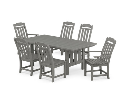 POLYWOOD Cottage 7-Piece Dining Set with Mission Table in Slate Grey