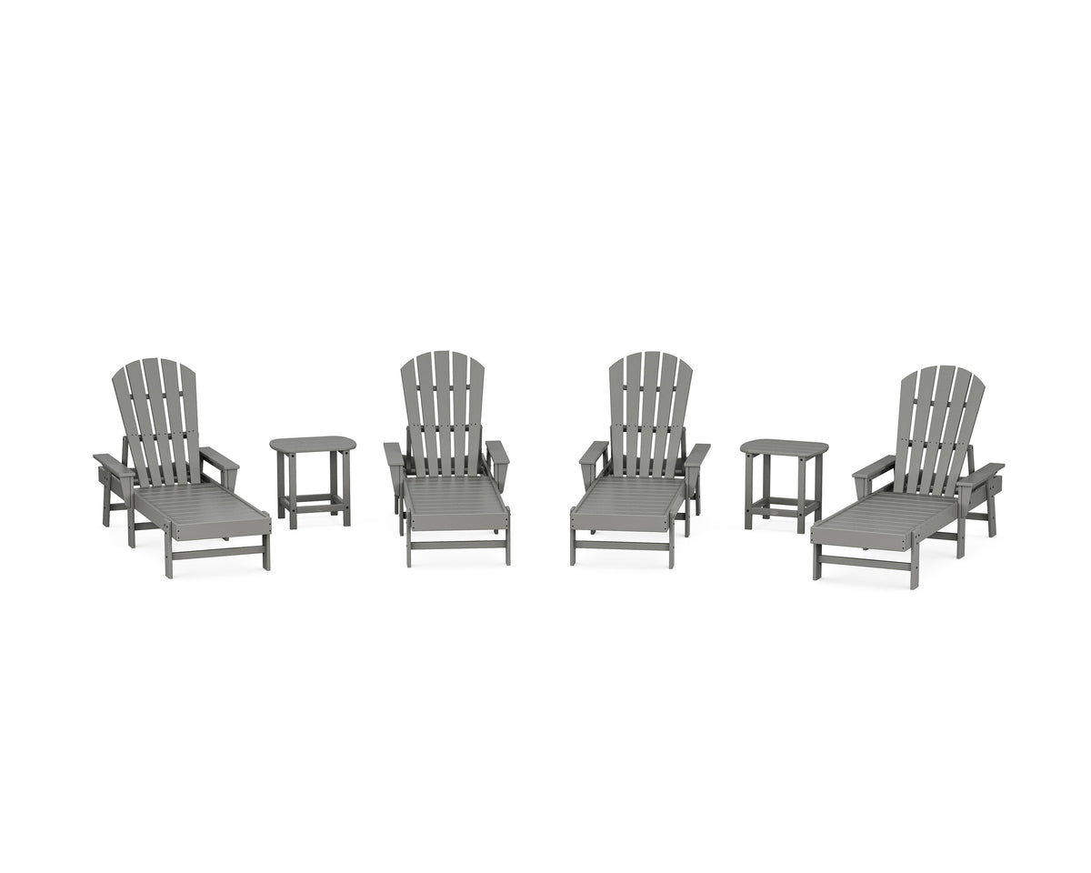 POLYWOOD South Beach Chaise 6-Piece Set in Slate Grey