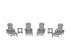 POLYWOOD South Beach Chaise 6-Piece Set in Slate Grey