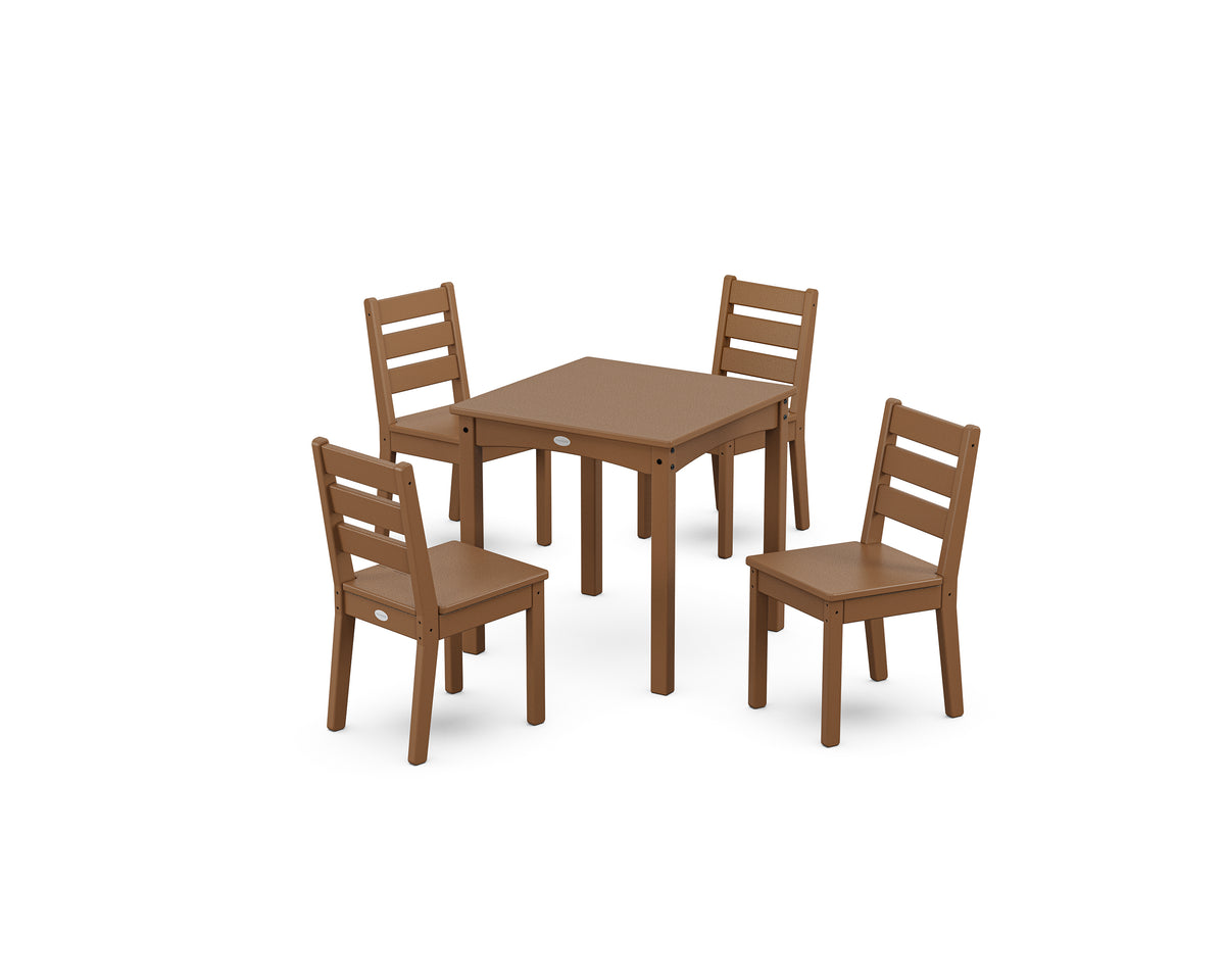 POLYWOOD Lakeside Kids 5-Piece Dining Set in Teak