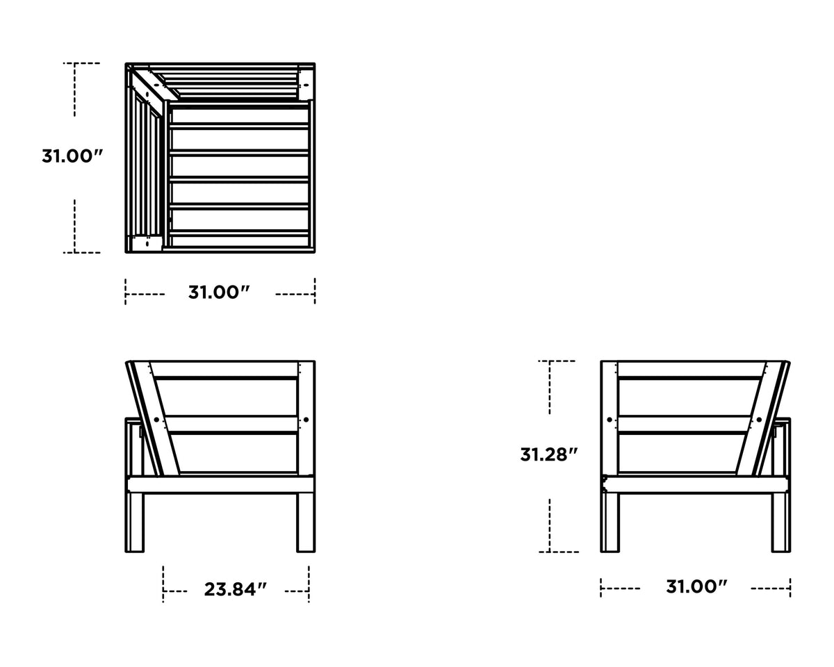 POLYWOOD Modular Corner Chair dimensions
