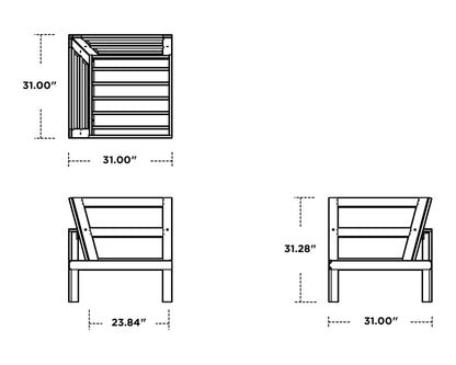 POLYWOOD Modular Corner Chair dimensions