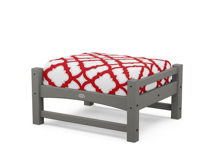 POLYWOOD Club Ottoman in Slate Grey / Trellis Crimson
