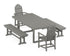 POLYWOOD Classic Adirondack 5-Piece Dining Set with Benches - 39" x 78" Table in Slate Grey