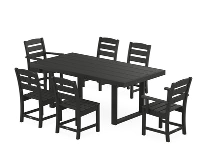 POLYWOOD Lakeside 7-Piece Dining Set - 39" x 78" Table in Black