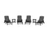 POLYWOOD Nautical Chaise 6-Piece Set with Arms & Wheels in Black