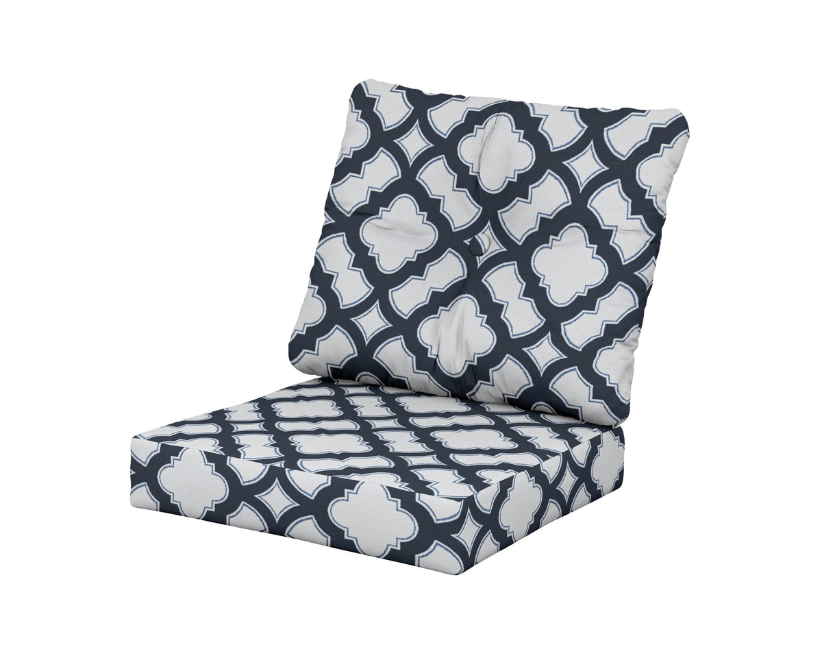 POLYWOOD Prescott Seat/Back Cushions in Trellis Marine Indigo