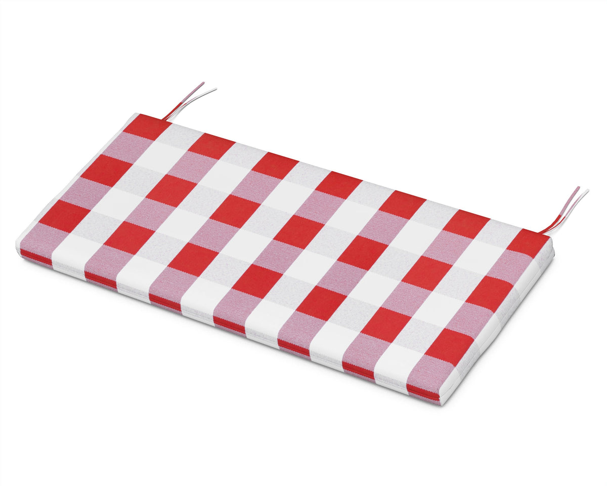 POLYWOOD 48" Bench Seat Cushion in Buffalo Plaid Crimson