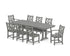 POLYWOOD Chippendale 9-Piece Dining Set with Trestle Legs in Slate Grey