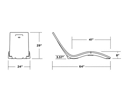 POLYWOOD Laguna In-Pool Chaise Lounge dimensions
