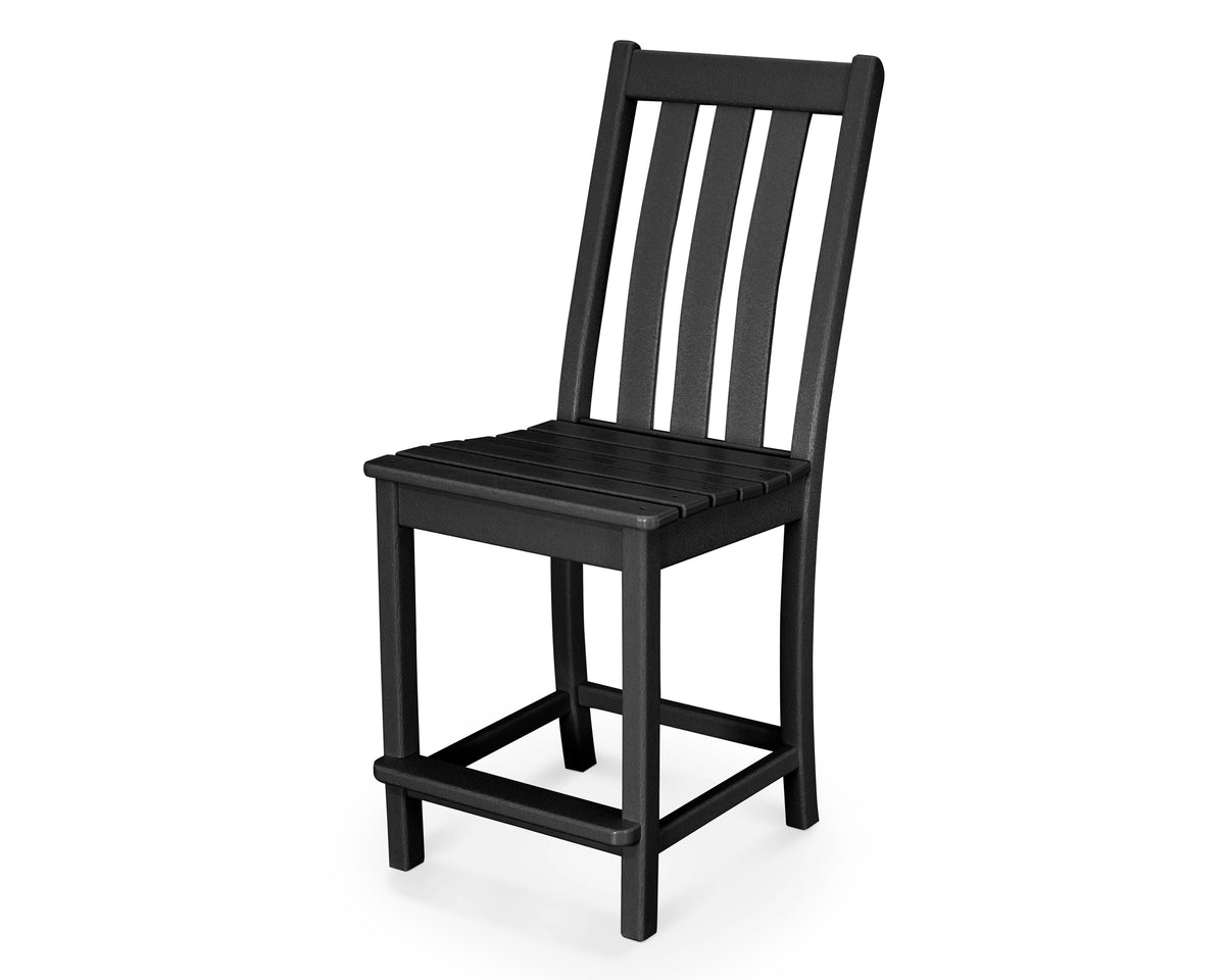 POLYWOOD Vineyard Counter Side Chair in Black
