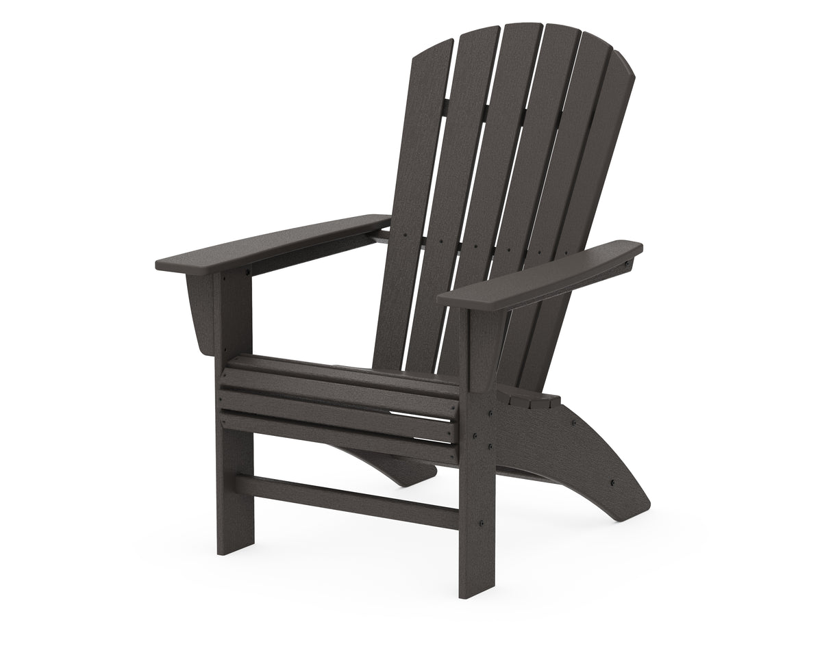 POLYWOOD Nautical Curveback Adirondack Chair in Vintage Coffee