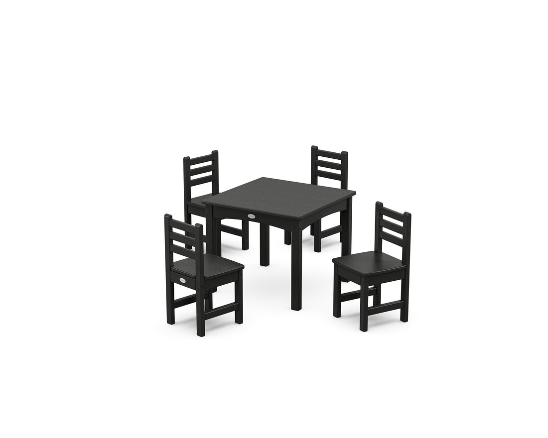 POLYWOOD Lakeside Toddler 5-Piece Dining Set in Black