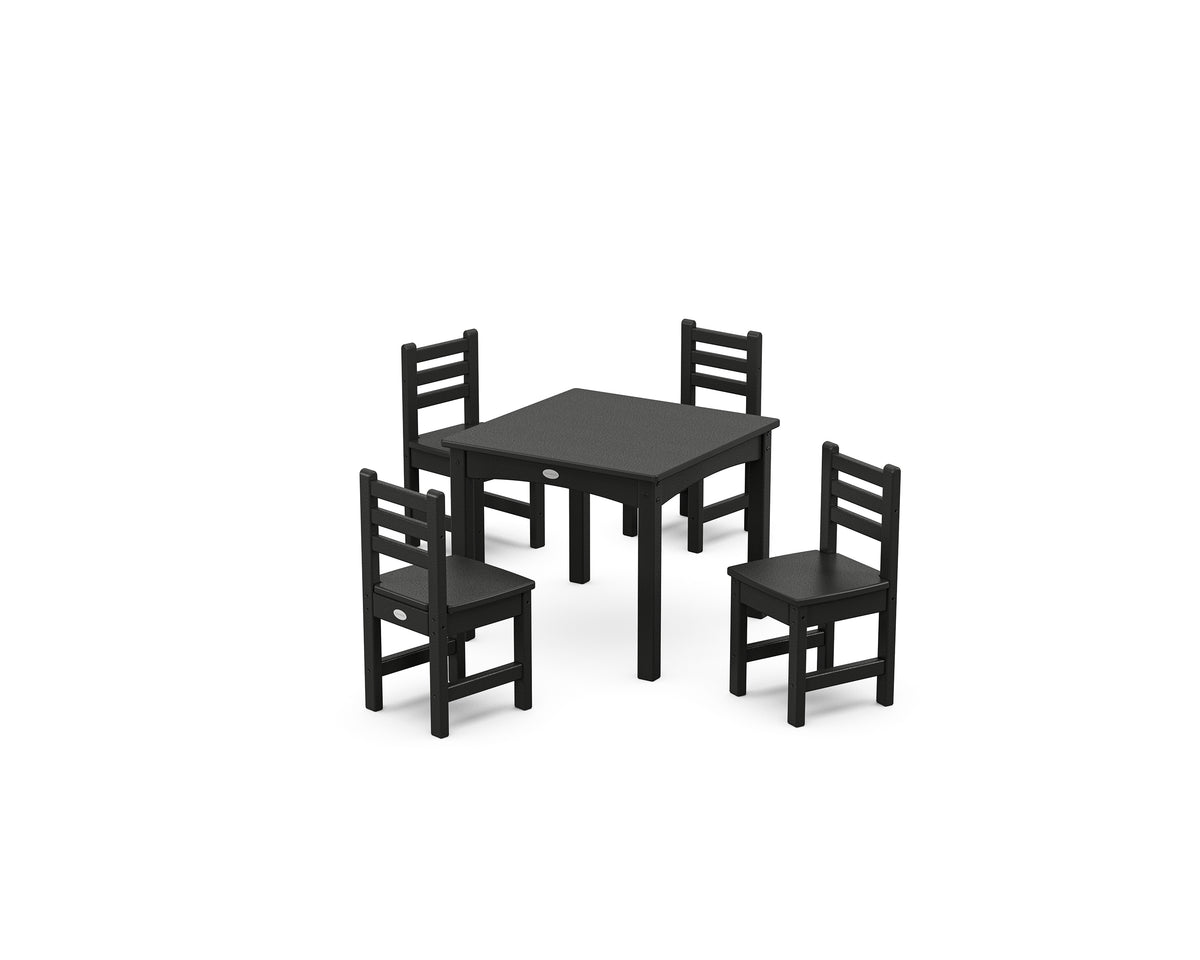 POLYWOOD Lakeside Toddler 5-Piece Dining Set in Black