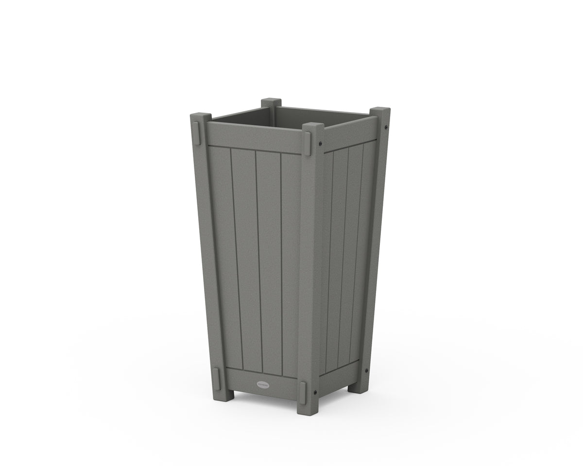 POLYWOOD Vineyard Tapered Square Planter Box in Slate Grey
