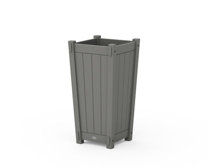 POLYWOOD Vineyard Tapered Square Planter Box in Slate Grey