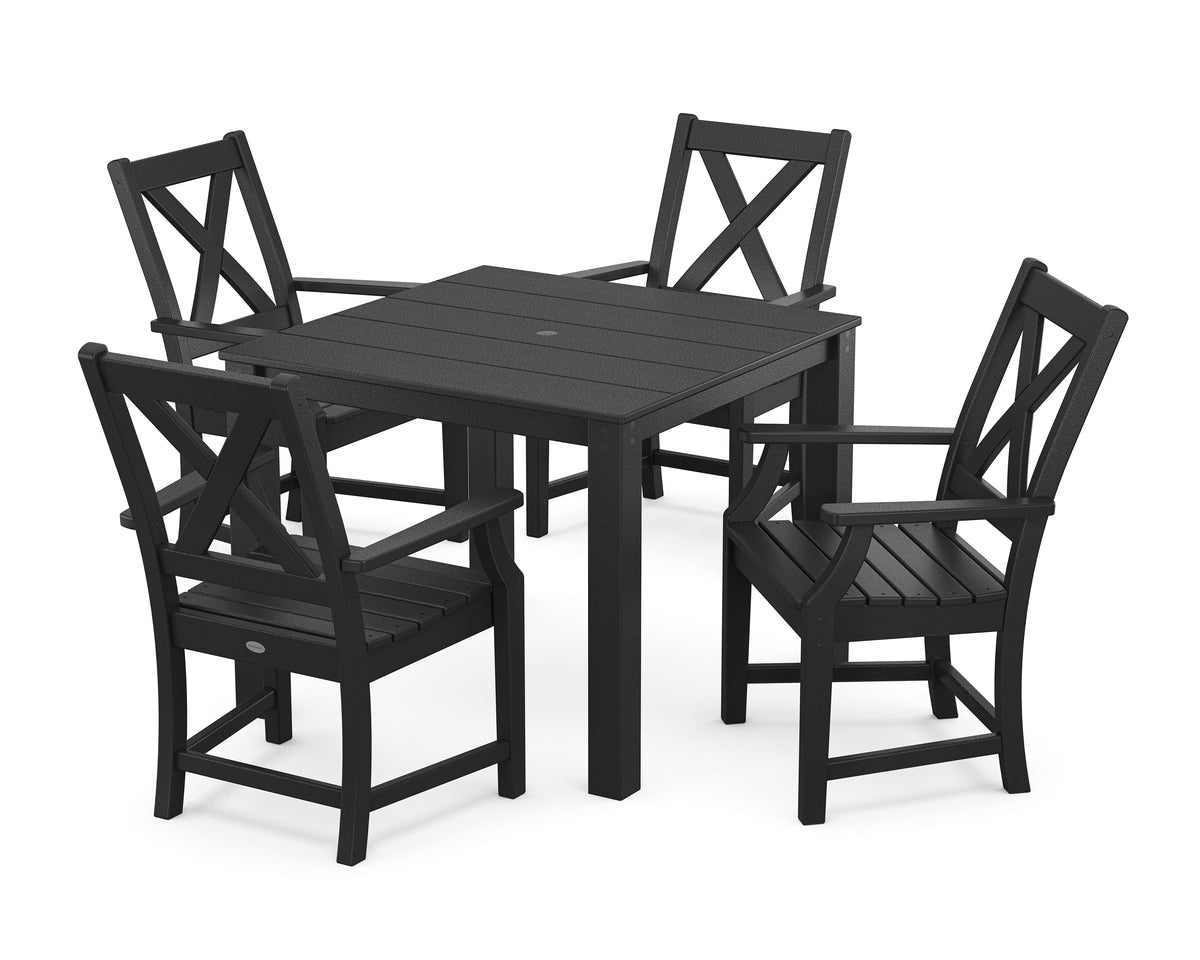 POLYWOOD Braxton 5-Piece Parsons Dining Set in Black