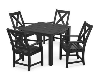 POLYWOOD Braxton 5-Piece Parsons Dining Set in Black