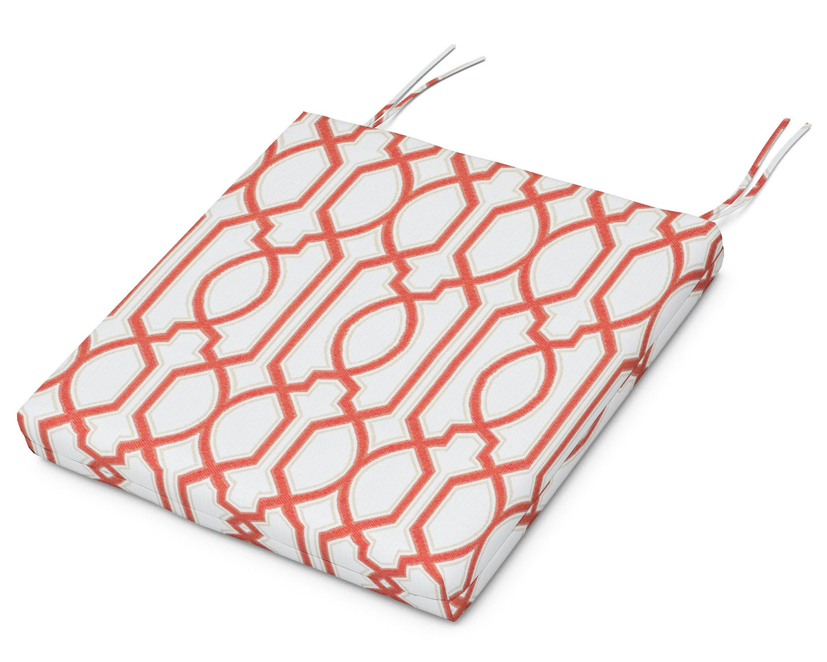 POLYWOOD Classic Oversized Adirondack Seat Pad 17.5"D x 22.25"W x 2.5"H in Chelsey Trellis Coral
