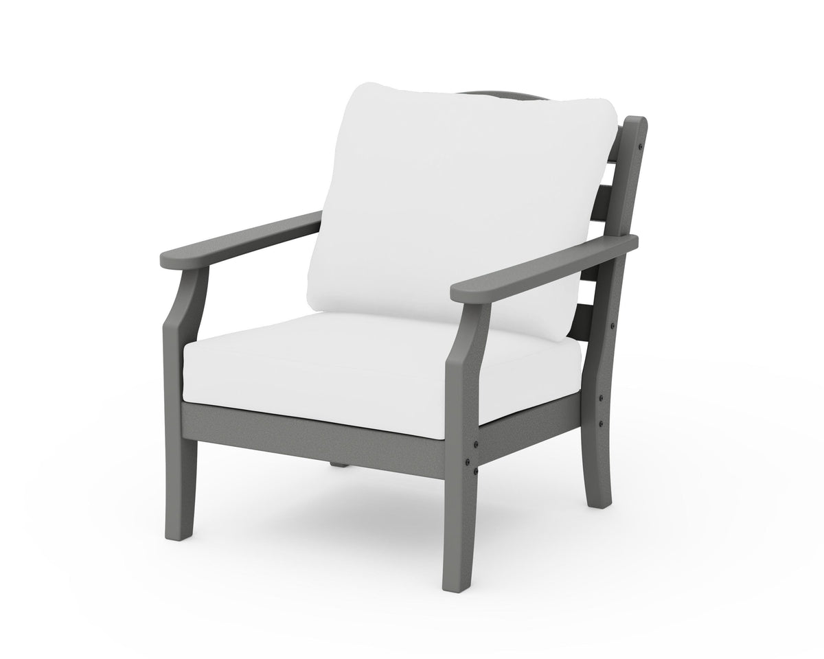 POLYWOOD Savannah Deep Seating Chair in Slate Grey / Natural