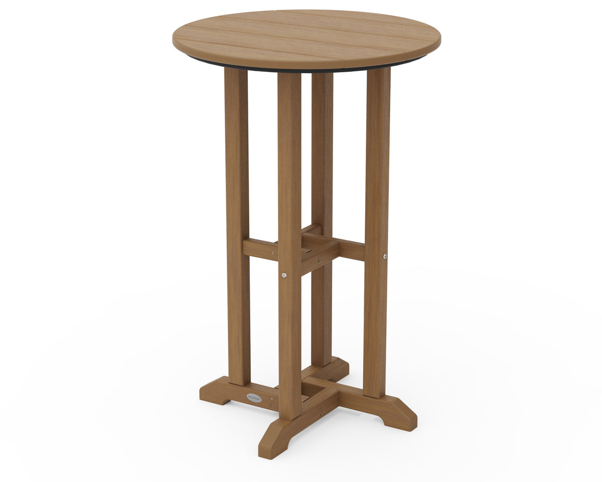 POLYWOOD 24" Round Farmhouse Counter Bistro Table in Natural
