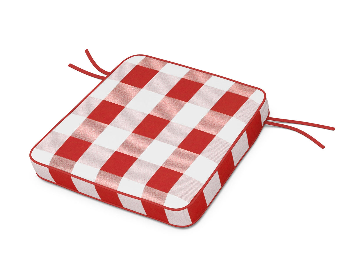 POLYWOOD Acadia Dining Arm Seat Cushion in Buffalo Plaid Crimson