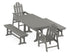 POLYWOOD Long Island 5-Piece Dining Set with Trestle Legs - 38" x 73" Table in Slate Grey