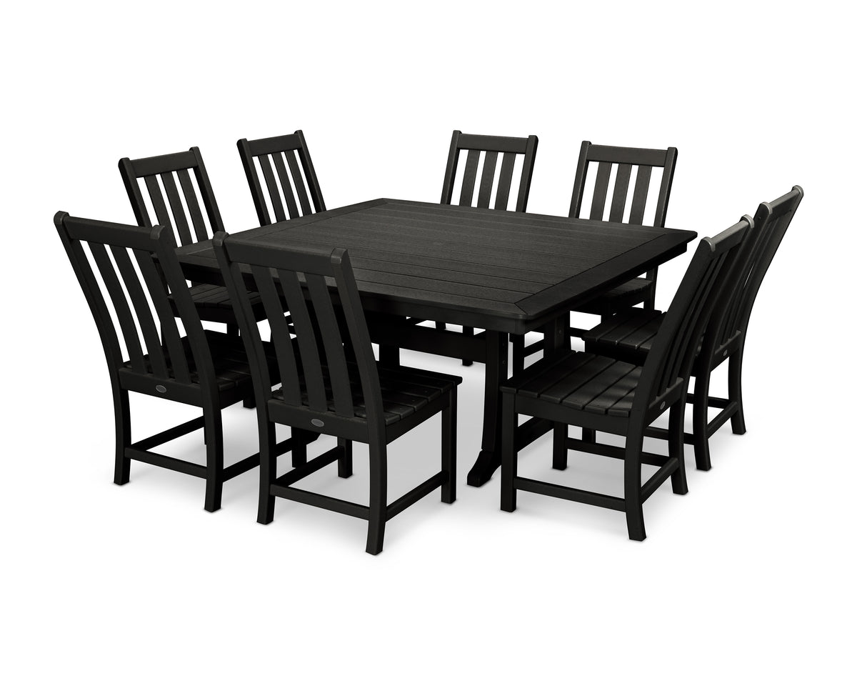 POLYWOOD Vineyard 9-Piece Dining Set in Black