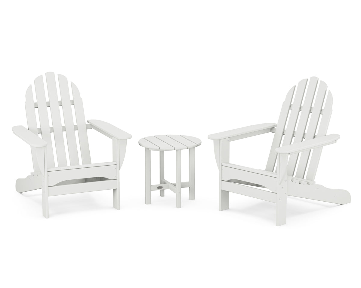 POLYWOOD Classic Adirondack 3-Piece Set in White