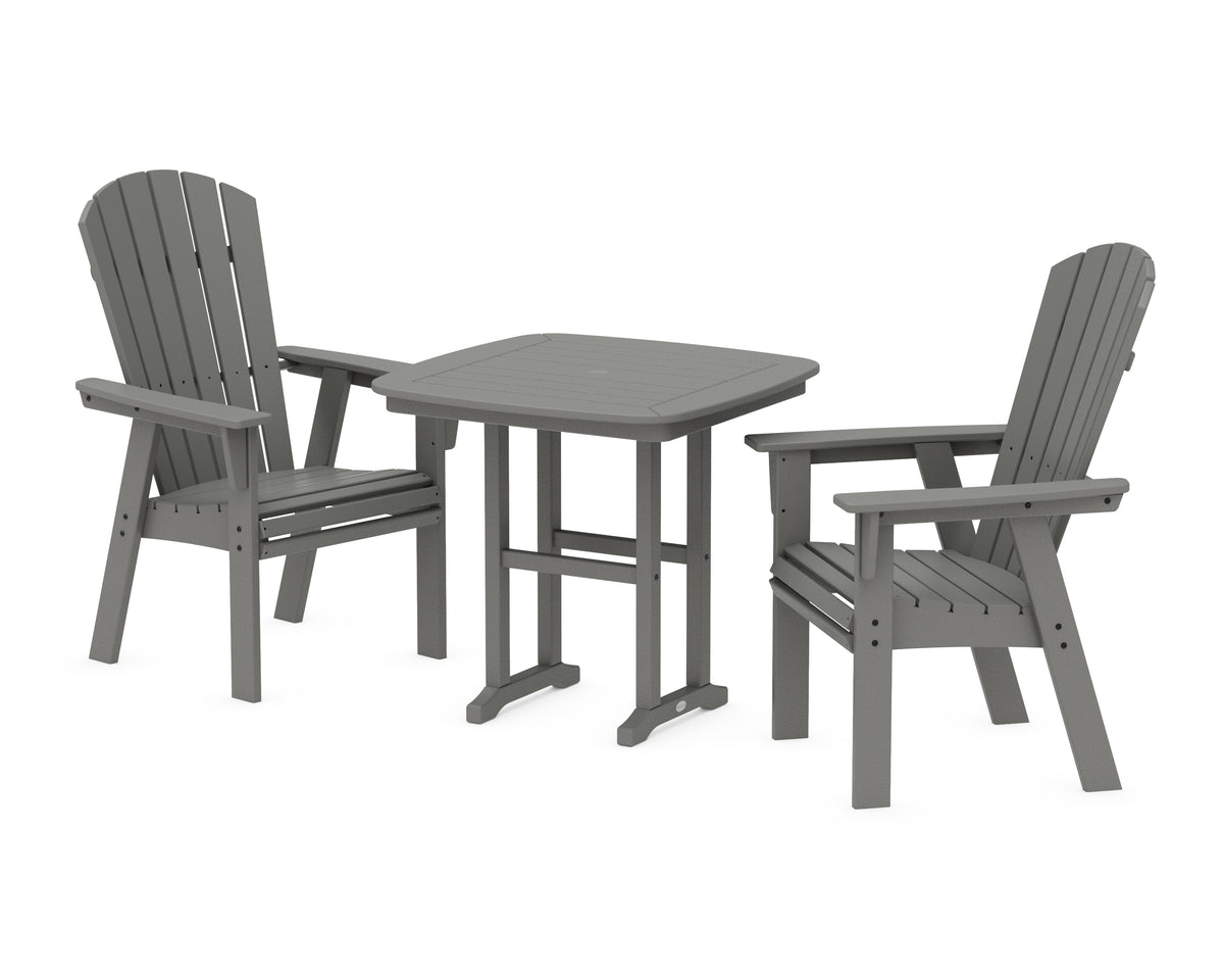 POLYWOOD Nautical Adirondack 3-Piece Dining Set in Slate Grey