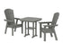 POLYWOOD Nautical Adirondack 3-Piece Dining Set in Slate Grey