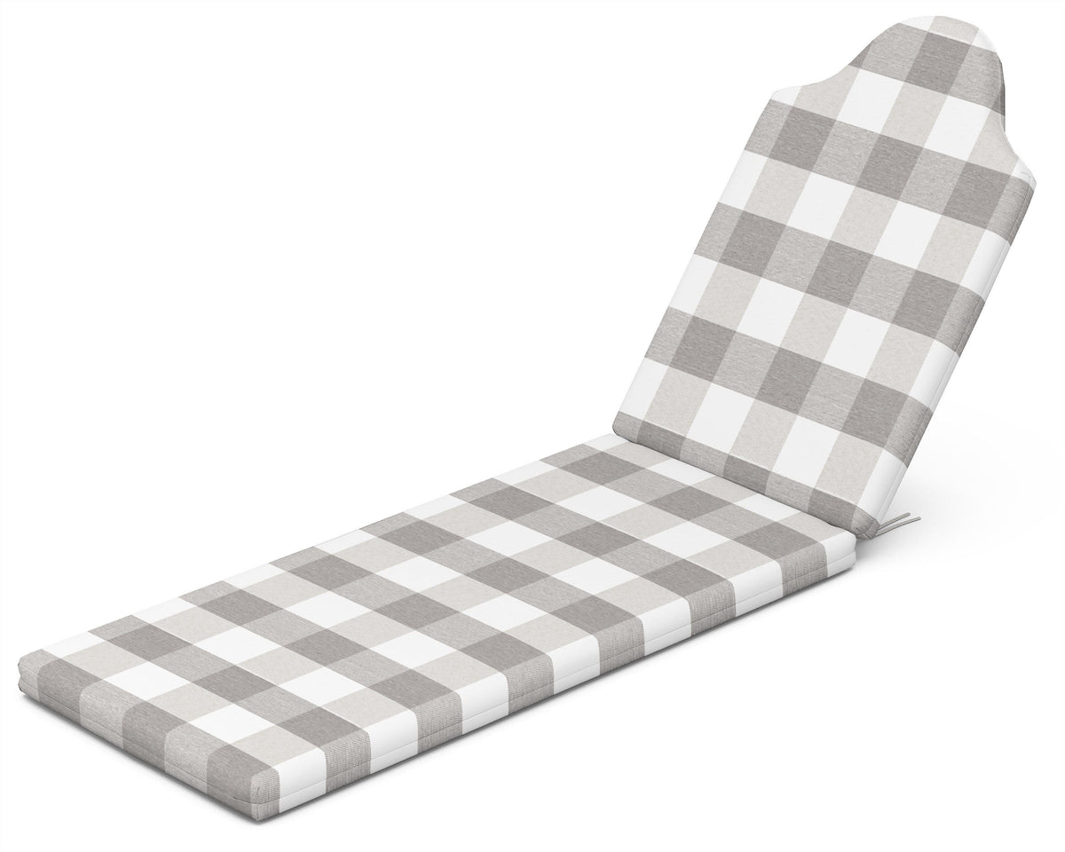 POLYWOOD Chaise Cushion in Buffalo Plaid Grey Mist