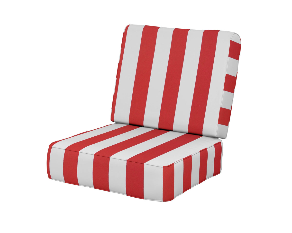 POLYWOOD Ateeva Harbour Seat and Back Cushion in Cabana Stripe Crimson