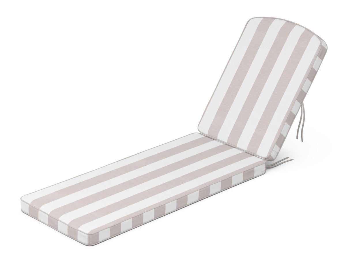 POLYWOOD Chinoiserie Chaise Cushion in Cabana Stripe Dune Burlap