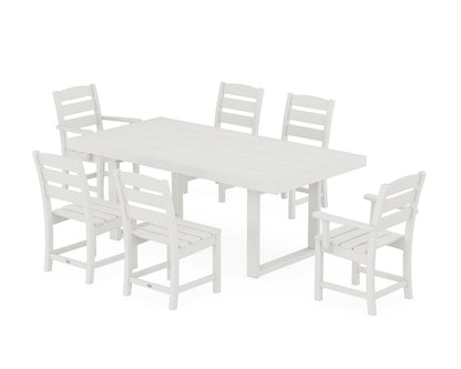 POLYWOOD Lakeside 7-Piece Dining Set - 39" x 78" Table in Vintage White