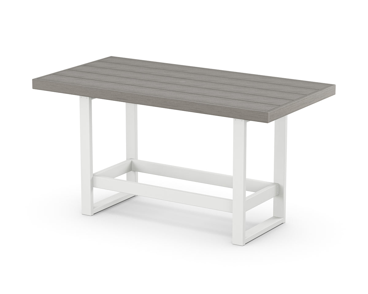 POLYWOOD EDGE 40" x 78" Bar Table in White / Driftwood