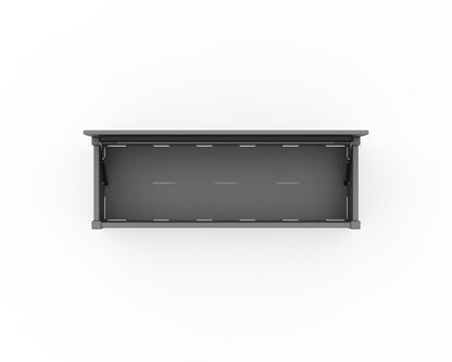 Second additional angle of the POLYWOOD Nautical 48" Storage Bench in Slate Grey