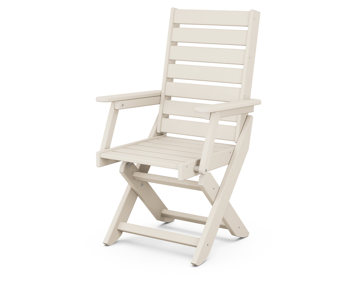 POLYWOOD Captain Folding Dining Chair in Sand