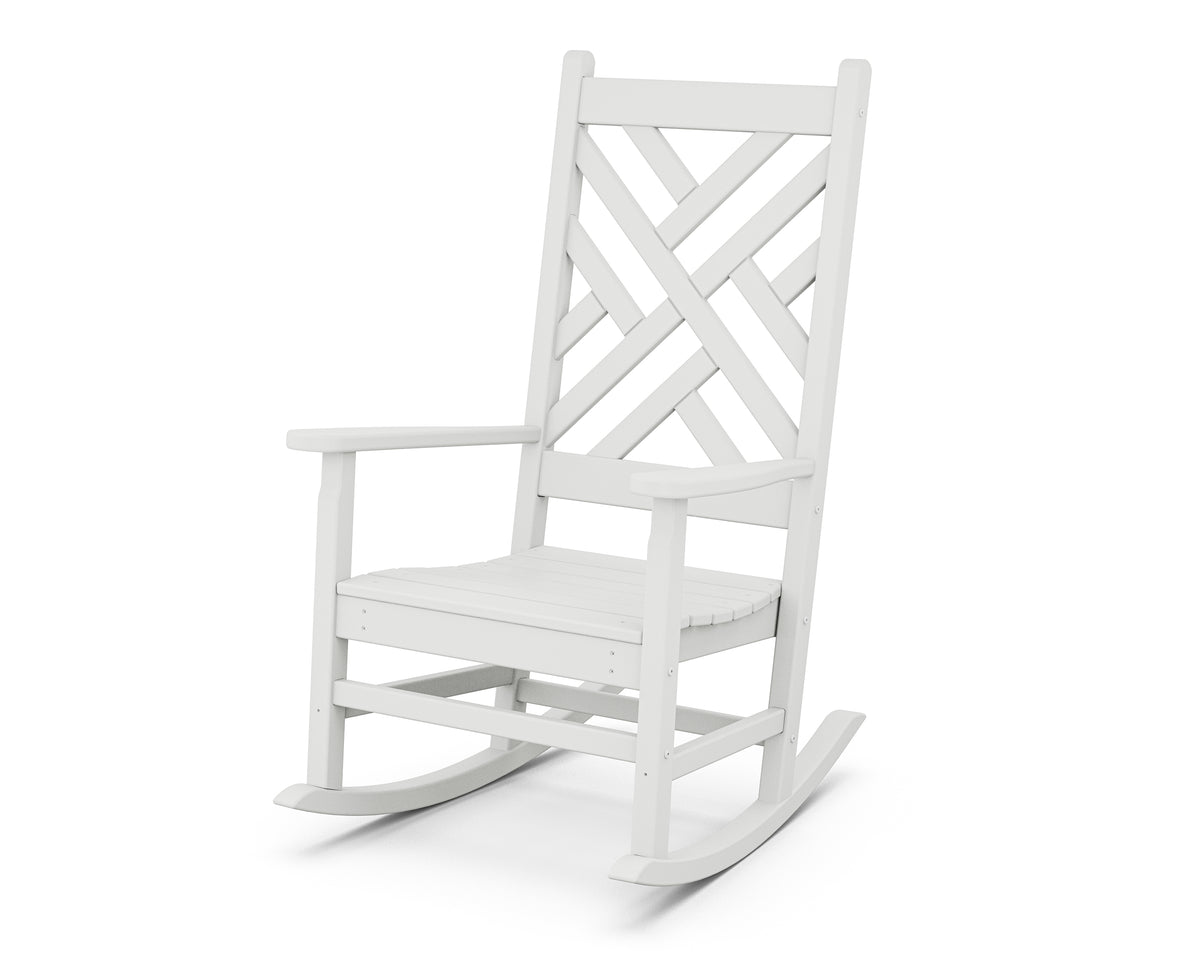POLYWOOD Chippendale Porch Rocking Chair in White