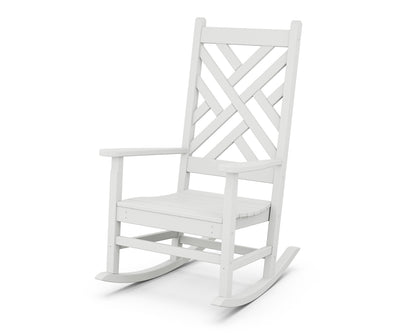 POLYWOOD Chippendale Porch Rocking Chair in White
