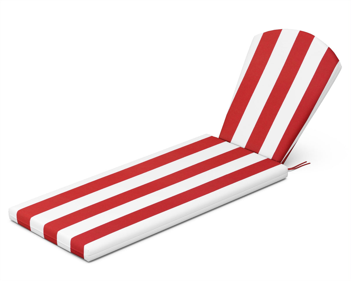 POLYWOOD Chaise Cushion in Cabana Stripe Crimson