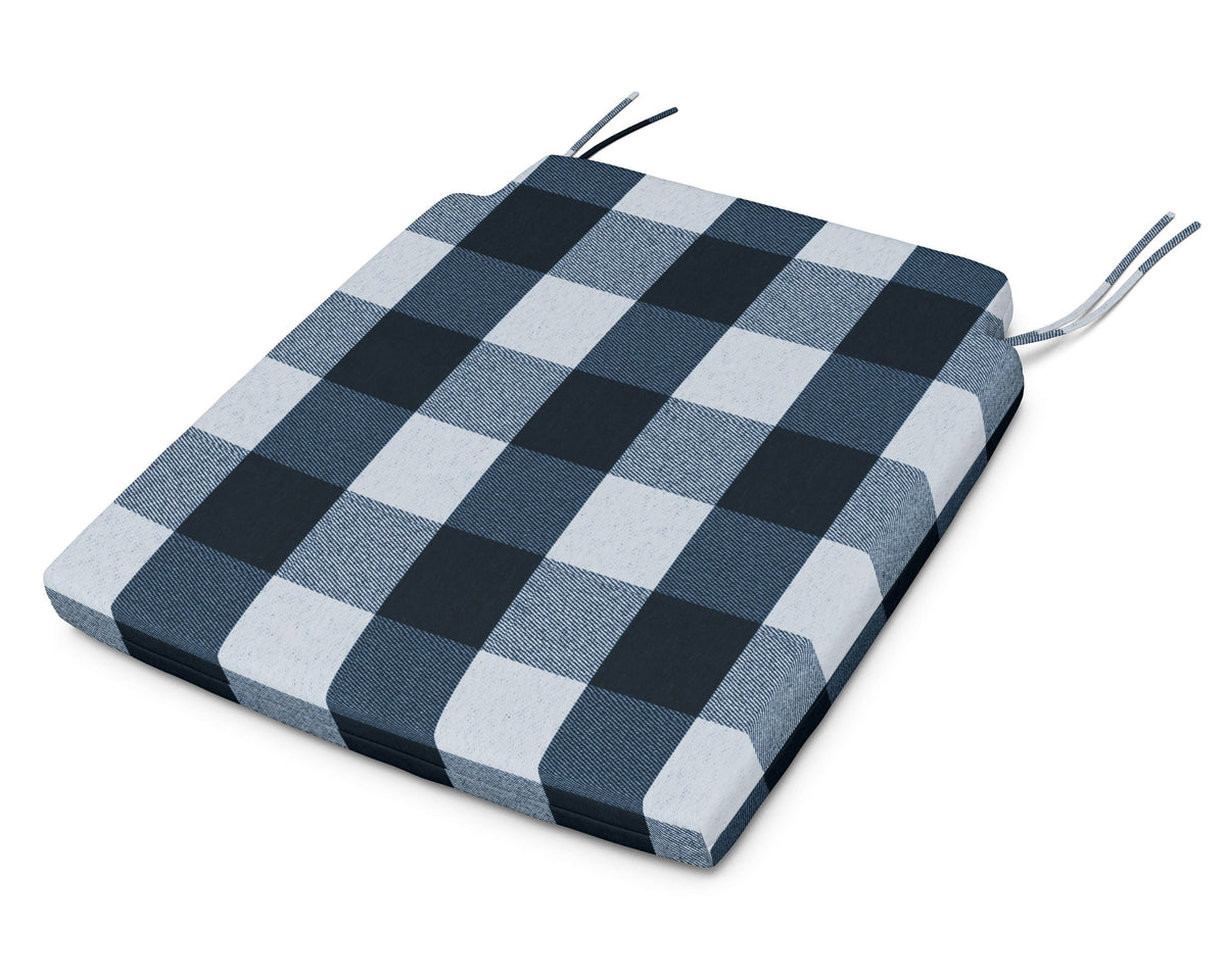 POLYWOOD Savannah Dining Seat Pad in Buffalo Plaid Marine Indigo