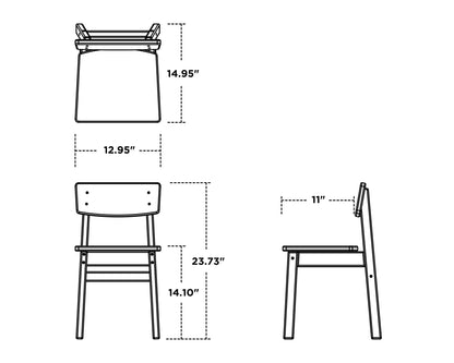 POLYWOOD Kids Modern Studio Dining Chair dimensions