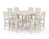 POLYWOOD Savannah Side Chair 9-Piece Square Bar Set with Trestle Legs in Sand