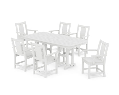 POLYWOOD Prairie Arm Chair 7-Piece Dining Set in White