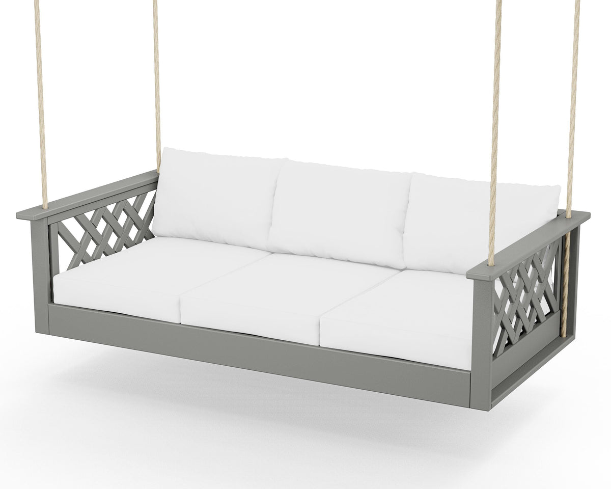 POLYWOOD Wovendale Daybed Swing in Slate Grey / Natural