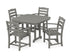 POLYWOOD La Casa Café 5-Piece Dining Set with Trestle Legs - 44" Table in Slate Grey