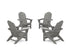 POLYWOOD 4-Piece Vineyard Grand Adirondack Chair Conversation Set in Slate Grey